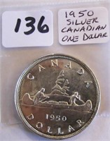 1950 Canadian Silver One Dollar Coin