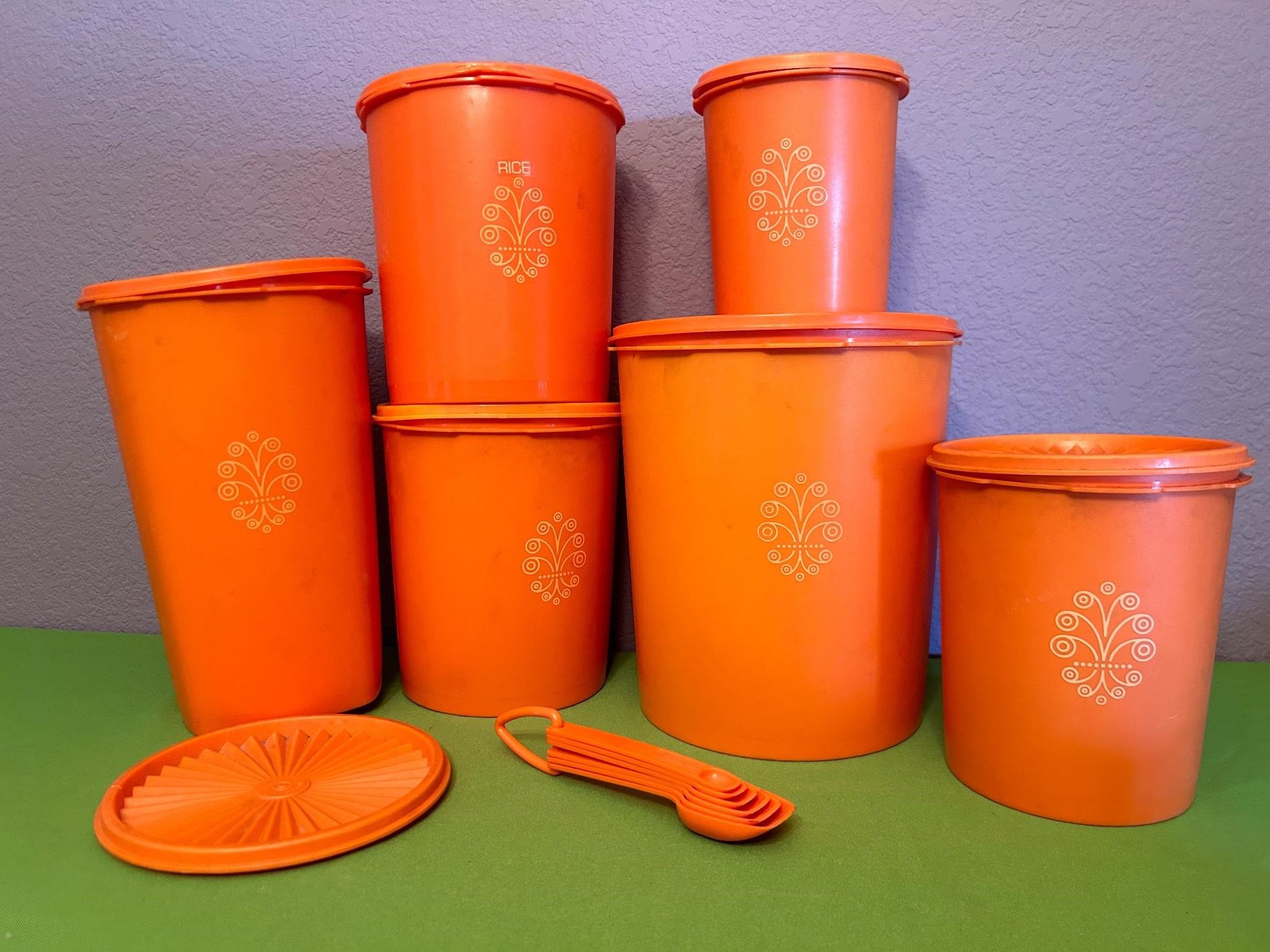 Vintage Orange Tupperware Canister Set