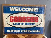 Vintage Genesee Light Beer Cardboard Ad Sign