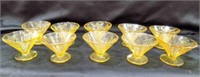 10 Vintage Madrid Depression Glass Sherbert Bowls