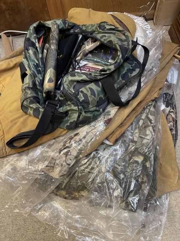 Hunting Clothes and Bag of Equipment