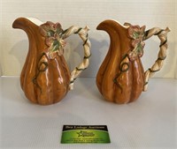 Pair of Pumpkin Pitchers