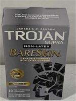 TROJAN SUPRA NON LATEX BARESKIN 10CONDOMS