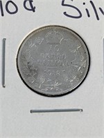 1912 Canada 10 cent Silver