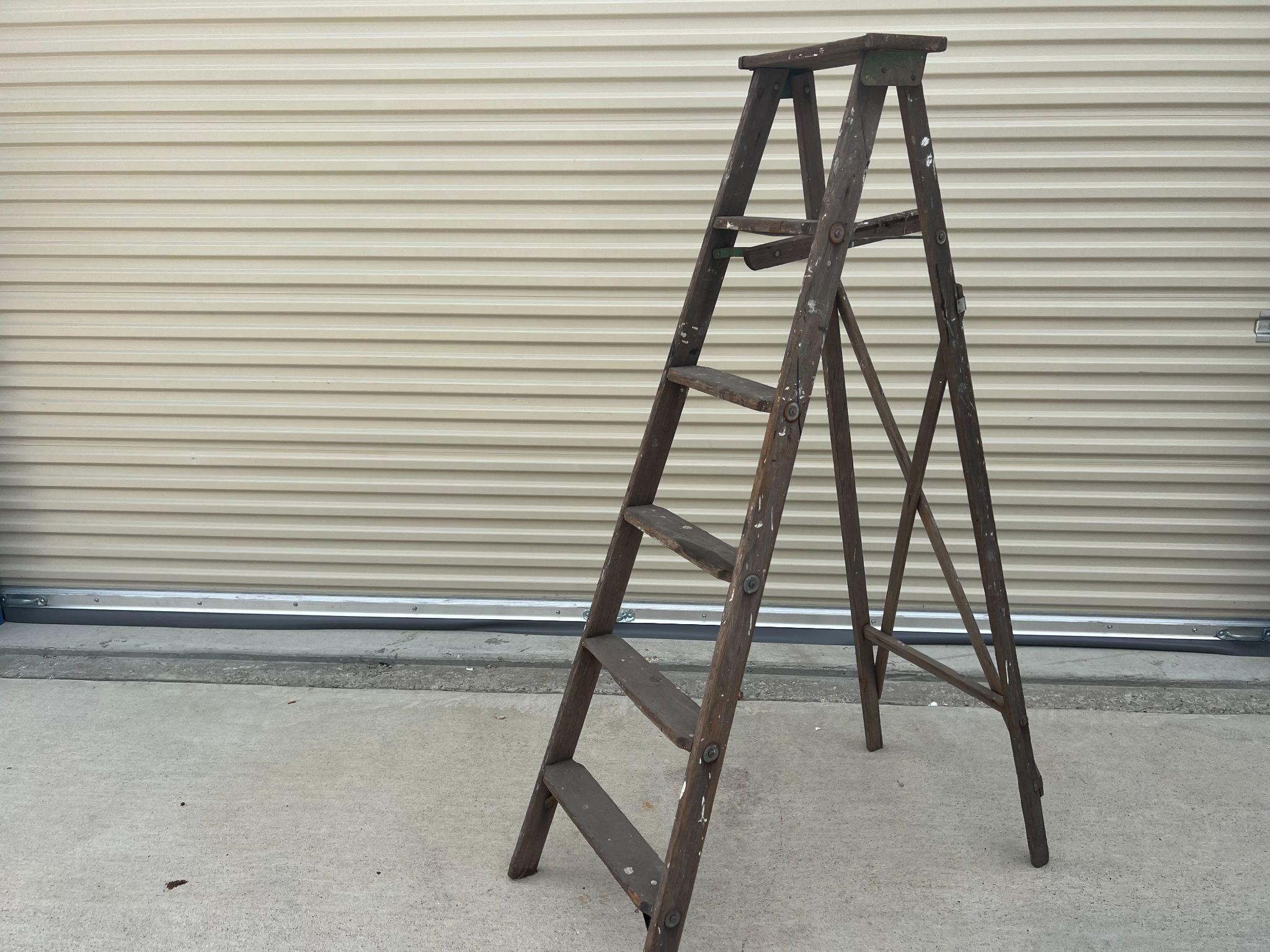 Vintage Wooden Ladder-Decoration piece only