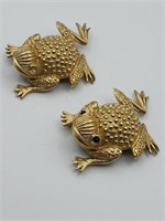 Erwin Pearl Frog Brooches Pins