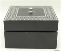 Decorative 4.5" wide box with black finish and lid