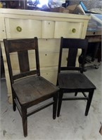 2 Matching Antique Wooden Chairs