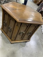 Wooden end table 
With cabinet space