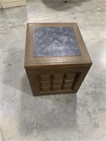 Small cube end table with inside cabinet space
