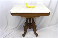Antique Eastlake Rolling Marble Top Table