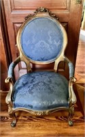 Victorian Chair Walnut with Carved Rose Back