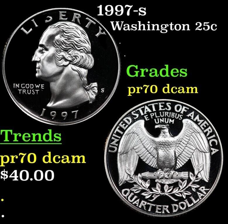 Proof 1997-s Washington Quarter 25c Grades GEM++ P