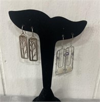 2 Pairs of Sterling Dangle Earrings