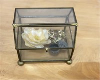 Jewelry box with antique ladies pins