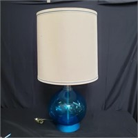 Blue glass table lamp