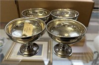 Four Weighted Sterling Dessert Cups