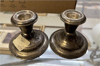 Reverse Weighted Sterling Candle Holders