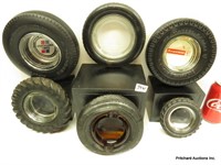 6 Vintage Automotive Advertising Tire Ashtrays