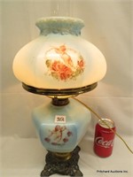 Antique Electrified Gone With The Wind Oil Lamp