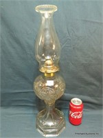 Large Antique Bullseye Oil Lamp