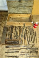 Early Antique Hand Tool Lot & Chest