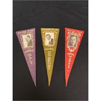 (3) 1910 Actor Felts/pennants 8"