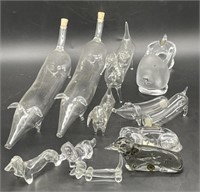 (M) Hand blown glass, crystal, and