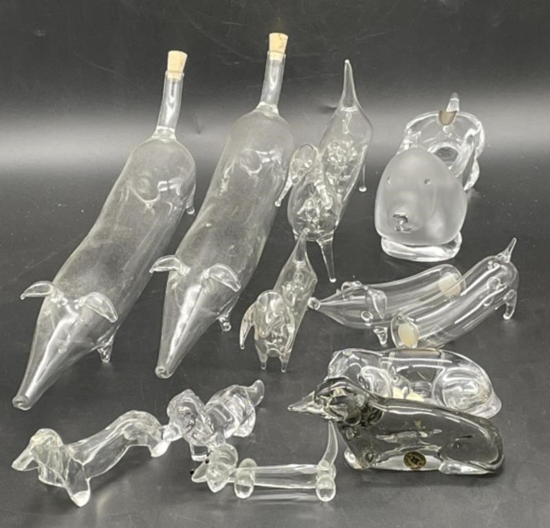 (M) Hand blown glass, crystal, and