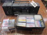SYMPHONIC AM/FM RADIO W/ TAPE PLAYER AND CASSETTES