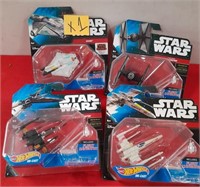 328 - LOT OF 4 STAR WARS SHIPS, HOT WHEELS EDITION