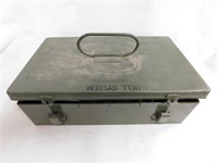 Metal Bell System telephone storage box &
