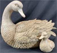Large Duck & Duckling Resin Figure