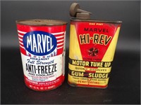 LOT (2) Marvel Motor Oil Cans