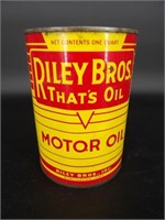 Riley Bros. Motor Oil Quart Can - Burlington, Iowa