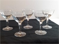 5pc Cocktail Goblets Tiffin Franciscan Delta Air