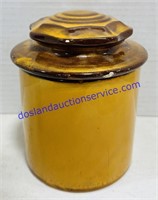 Brown and Yellow Ceramic Jar