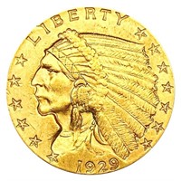 1929 $2.50 Gold Quarter Eagle UNCIRCULATED