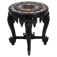 Circular Indian Carved Elephant Table