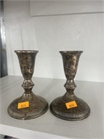 Weighted sterling candle holders