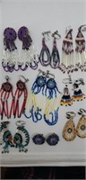 Lot of Beaded and Native Earrings