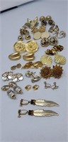 Lot of Gold Colored Clip-on Earrings