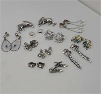 Lot of Silver Colored and Sparkly Clip-on