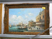 32" X 46" OIL PAINTING OF VENICE ON CANVAS