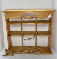 Large wood primitive decorated shelf