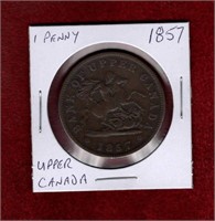 UPPER CANADA 1857 ONE PENNY