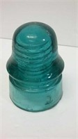 Rare Star Embossed Aqua Glass Insulator