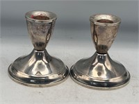 Sterling silver weighted candlestick holders