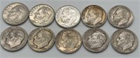 10 - 90% Silver Dimes 1946-1963