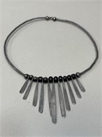 Vtg 925 Silver & Labradorite Studio Art Chocker